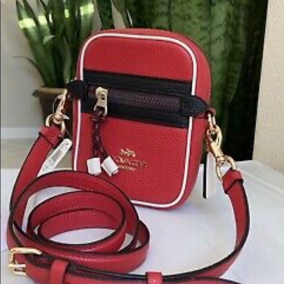 SOLD⛔️Authentic COACH LEATHER COLORBLOCK Phone/card Crossbody - Picture 14 of 14